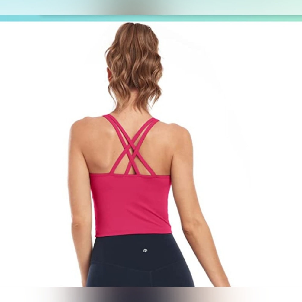 Pink Sports Crop Tank - Picture 2 of 2
